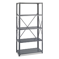 Safco Commercial Steel Shelving Unit, Five-Shelf, 36w x 18d x 75h, Dark Gray (6266)