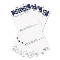 Safco Suggestion Box Cards, 3.5 x 8, White, 25/Pack (4231)