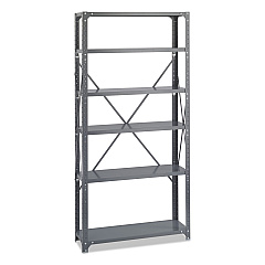 Safco Commercial Steel Shelving Unit, Six-Shelf, 36w x 12d x 75h, Dark Gray (6268)