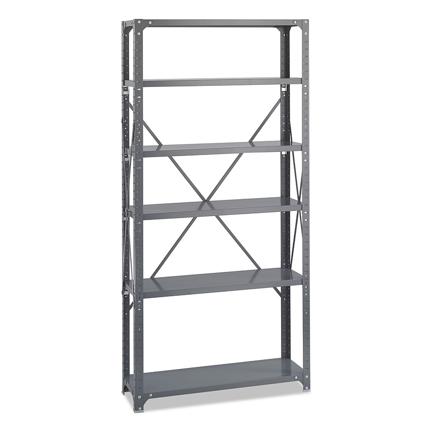 Safco Commercial Steel Shelving Unit, Six-Shelf, 36w x 12d x 75h, Dark Gray (6268)