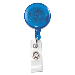 Advantus Translucent Retractable ID Card Reel, 30" Extension, Blue, 12/Pack (75472)