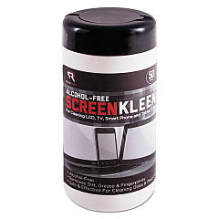 Read Right ScreenKleen Monitor Screen Wet Wipes, Cloth, 5.25 x 5.75, 50/Tub (RR1491)