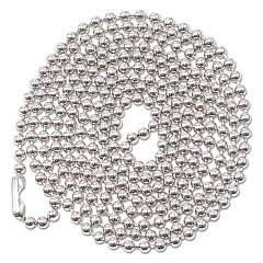 Advantus ID Badge Holder Chain, Metal Ball Chain Fastener, 36" Long, Nickel Plated, 100/Box (75417)