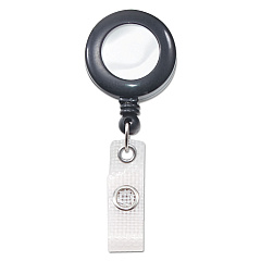 Advantus Deluxe Retractable ID Reel with Badge Holder, 24" Extension, Black, 12/Box (75407)