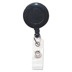 Advantus Swivel-Back Retractable ID Card Reel, 30" Extension, Black, 12/Pack (75548)