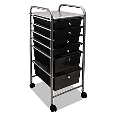 Advantus Portable Drawer Organizer, 13w x 15.38d x 32.13h, Smoke/Matte Gray (34005)