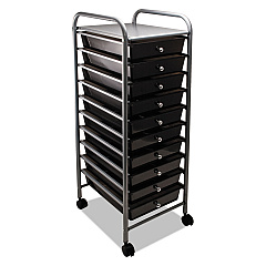 Advantus Portable Drawer Organizer, 13w x 15.38d x 37.75h, Smoke/Matte Gray (34007)