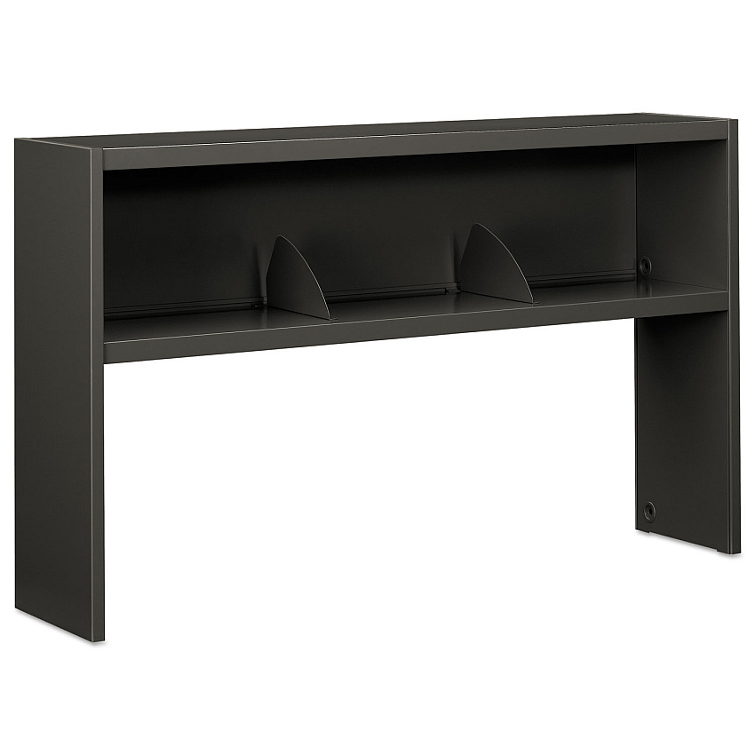 HON 38000 Series Stack On Open Shelf Hutch, 60w x 13.5d x 34.75h, Charcoal (386560NS)