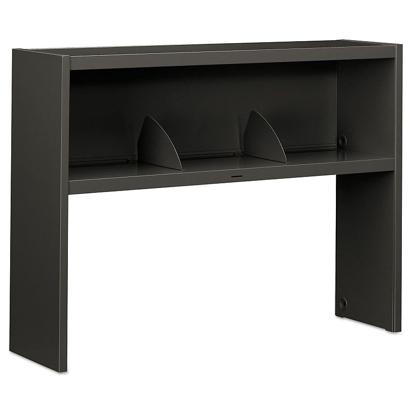 HON 38000 Series Stack On Open Shelf Hutch, 48w x 13.5d x 34.75h, Charcoal (386548NS)