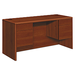 HON 10700 Kneespace Credenza, 3/4 Height Pedestals, 60w x 24d x 29.5h, Cognac (10765CO)