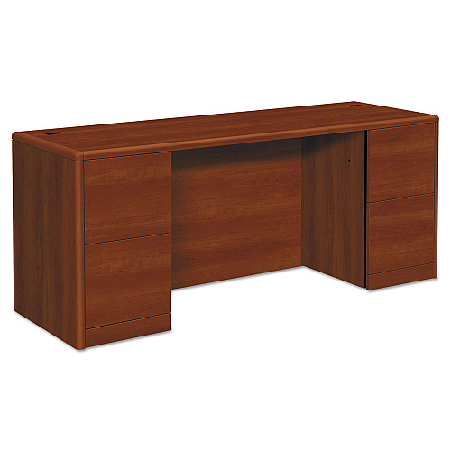 HON 10700 Kneespace Credenza, Full Height Pedestals, 72w x 24d x 29.5h, Cognac (10741CO)