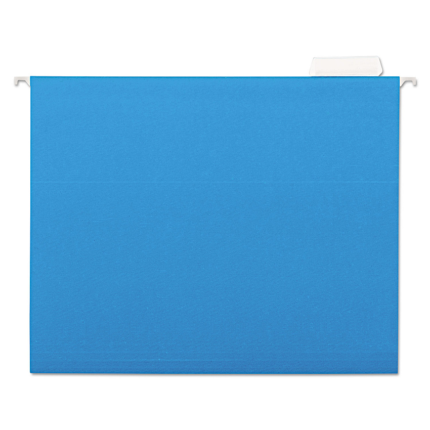AbilityOne 7530013649499 SKILCRAFT Hanging File Folder, Letter Size, 1/5-Cut Tabs, Blue, 25/Box