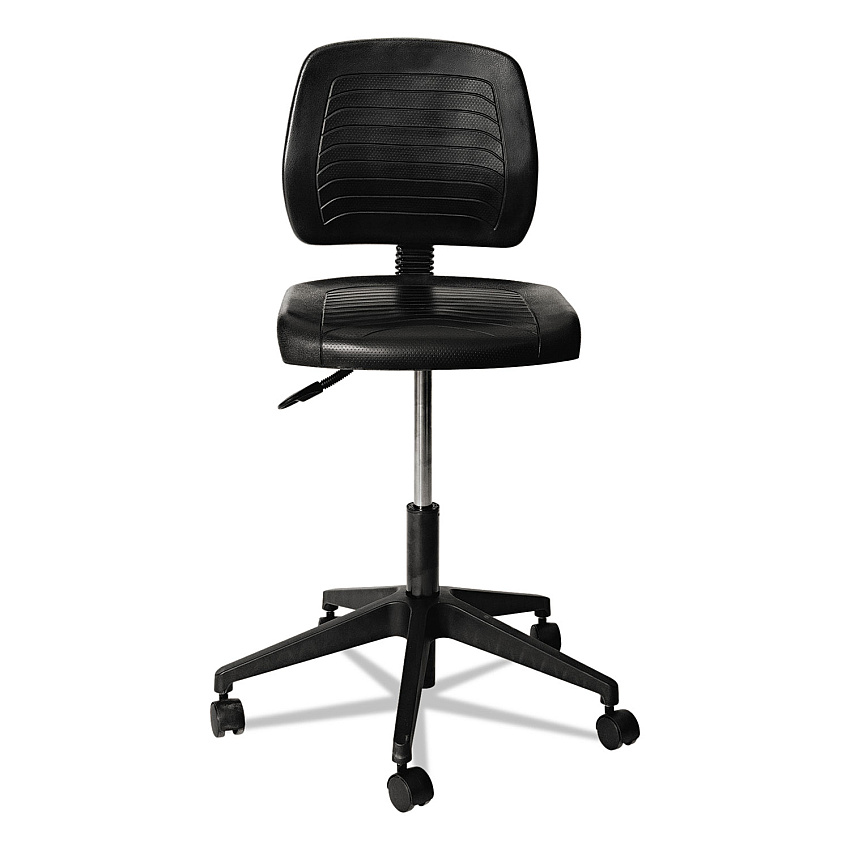 Alera WL Series Workbench Stool, Supports Up to 250 lb, 17.25" to 25" Seat Height, Black (ALECS616)