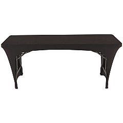 Iceberg iGear Fabric Table Cover, Open Design, Polyester/Spandex, 30" x 72", Black (16541)