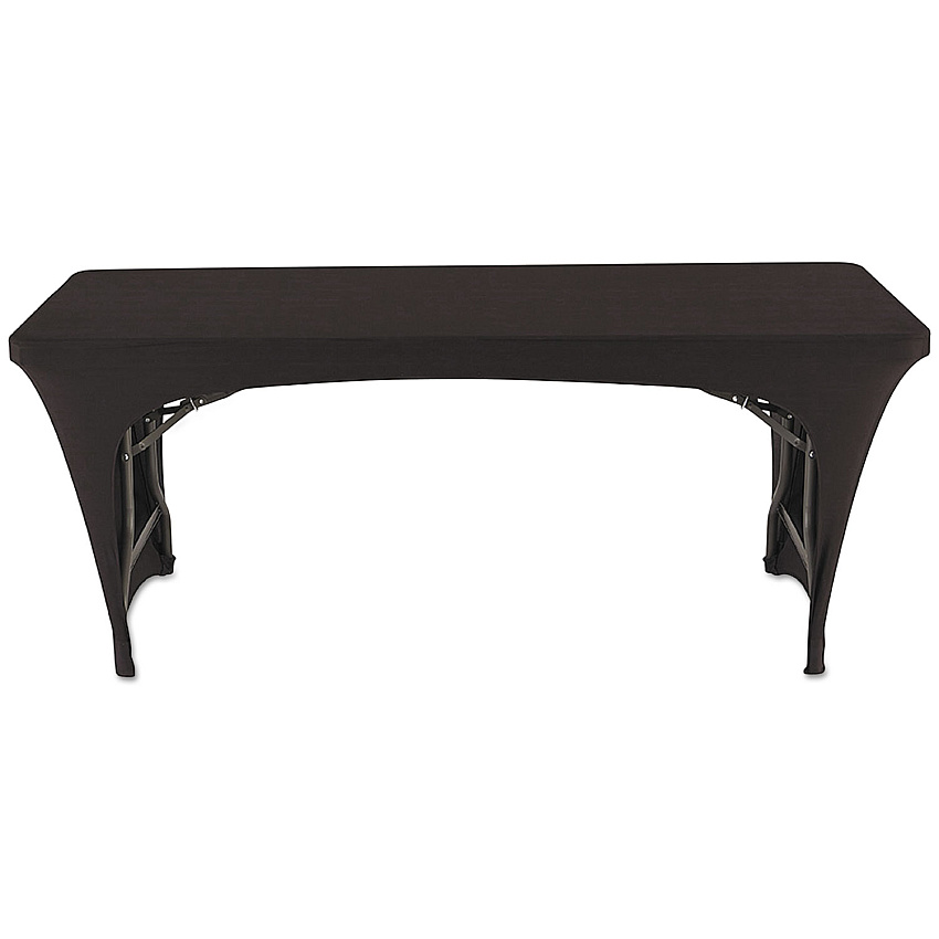 Iceberg iGear Fabric Table Cover, Open Design, Polyester/Spandex, 30" x 72", Black (16541)