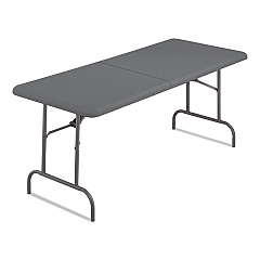 Iceberg IndestrucTable Classic Bi-Folding Table, 250 lb Capacity, 60 x 30 x 29, Charcoal (65457)
