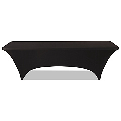 Iceberg iGear Fabric Table Cover, Polyester/Spandex, 30" x 96", Black (16531)