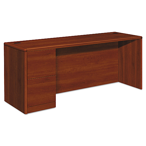 HON 10700 Series Left Pedestal Credenza, 72w x 24d x 29.5h, Cognac (10708LCO)