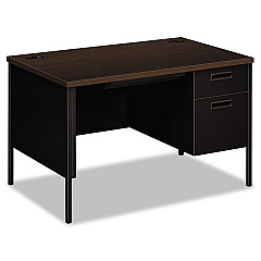 HON Metro Classic Series Right Pedestal Desk, 48" x 30" x 29.5", Mocha/Black (P3251RMOP)