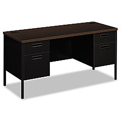 HON Metro Series Kneespace Credenza, 60w x 24d x 29.5h, Mocha/Black (P3231MOP)