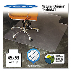 ES Robbins Natural Origins Chair Mat with Lip For Hard Floors, 45 x 53, Clear (143012)