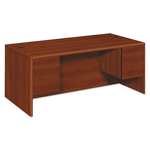 HON 10700 Series Double Pedestal Desk with Three-Quarter Height Pedestals, 72" x 36" x 29.5", Cognac (10791CO)