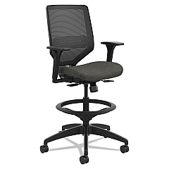 HON Solve Series Mesh Back Task Stool, Supports Up to 300 lb, 23" to 33" Seat Height, Ink Seat/Back, Black Base (SVSM1ALC10T)