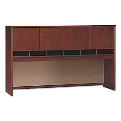 Bush Series C Collection 4 Door 72W Hutch, Box 2 of 2, 71.13w x 15.38d x 43.13h, Hansen Cherry/Graphite Gray (WC24477A2)
