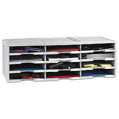 Storex Literature Organizer, 12 Section, 10 5/8 x 13 3/10 x 31 2/5, Gray (61601U01C)