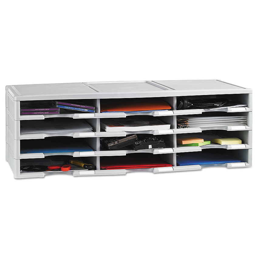 Storex Literature Organizer, 12 Section, 10 5/8 x 13 3/10 x 31 2/5, Gray (61601U01C)