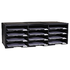 Storex Literature Organizer, 12 Section, 10 5/8 x 13 3/10 x 31 2/5, Black (61602U01C)
