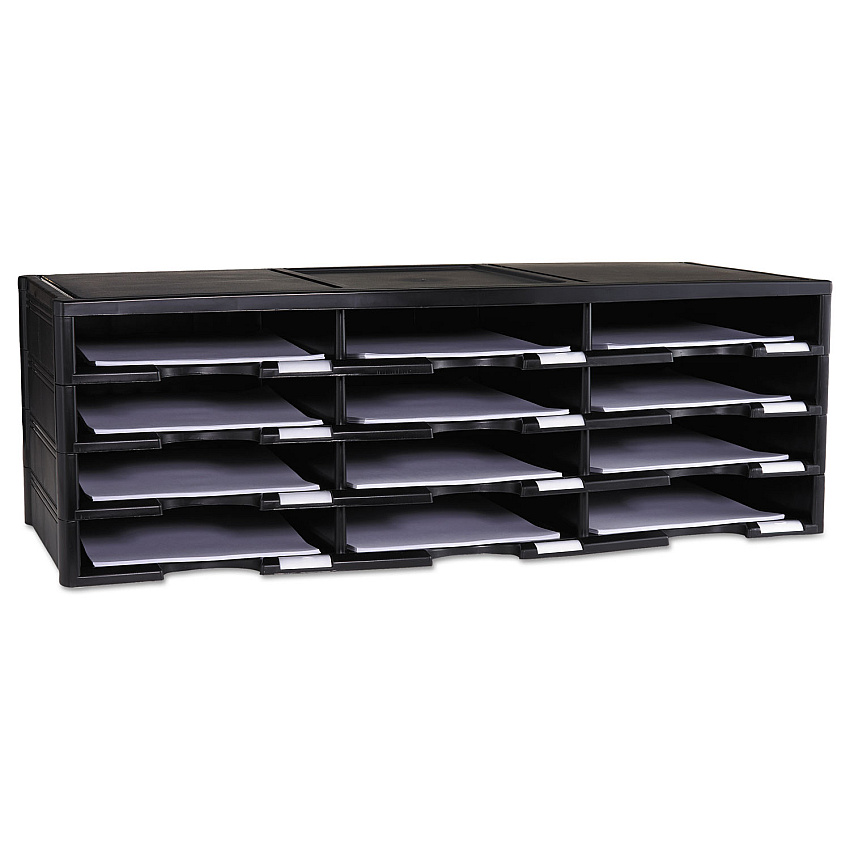 Storex Literature Organizer, 12 Section, 10 5/8 x 13 3/10 x 31 2/5, Black (61602U01C)