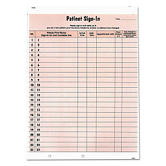 Tabbies Patient Sign-In Label Forms, Two-Part Carbon, 8.5 x 11.63, Salmon, 1/Page, 125 Forms (14530)