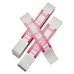 Iconex Color-Coded Kraft Currency Straps, Dollar Bill, $250, Self-Adhesive, 1000/Pack (94190062)