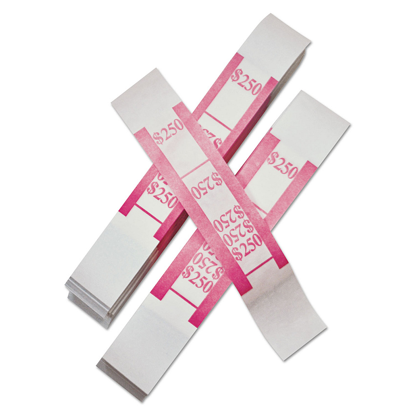 Iconex Color-Coded Kraft Currency Straps, Dollar Bill, $250, Self-Adhesive, 1000/Pack (94190062)