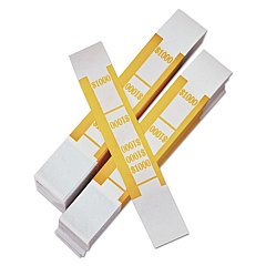 Iconex Color-Coded Kraft Currency Straps, $10 Bill, $1000, Self-Adhesive, 1000/Pack (94190064)