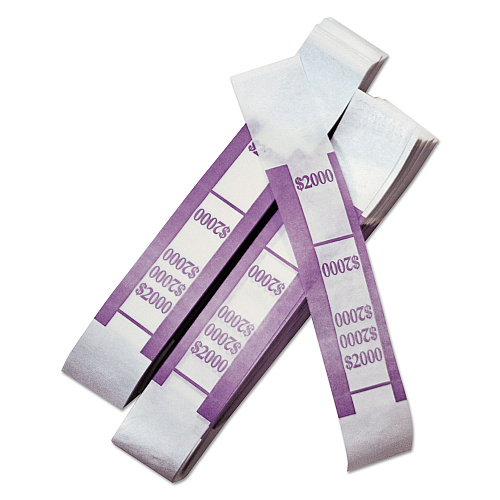 Iconex Color-Coded Kraft Currency Straps, $20 Bill, $2000, Self-Adhesive, 1000/Pack (94190065)