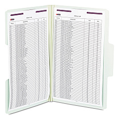 Smead SuperTab Pressboard Fastener Folders with SafeSHIELD Coated Fasteners, 2 Fasteners, Legal Size, Gray-Green Exterior, 25/Box (19981)
