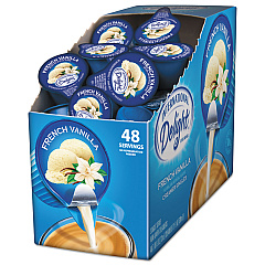 International Delight Flavored Liquid Non-Dairy Coffee Creamer, French Vanilla, 0.4375 oz Cup, 48/Box (02282)