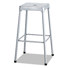 Safco Bar-Height Steel Stool, Backless, Supports Up to 250 lb, 29" Seat Height, Silver (6606SL)