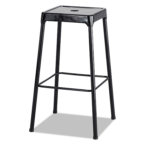 Safco Bar-Height Steel Stool, Backless, Supports Up to 250 lb, 29" Seat Height, Black (6606BL)