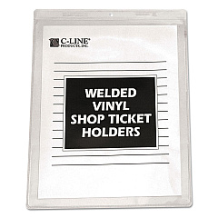 C-Line Clear Vinyl Shop Ticket Holders, Both Sides Clear, 15 Sheets, 8.5 x 11, 50/Box (80911)