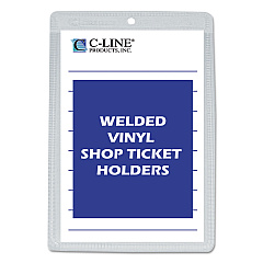 C-Line Clear Vinyl Shop Ticket Holders, Both Sides Clear, 25 Sheets, 5 x 8, 50/Box (80058)