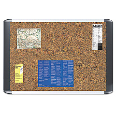 MasterVision Tech Cork Board, 24x36, Silver/Black Frame (MVI030501)
