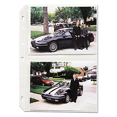 C-Line Clear Photo Pages for Four 5 x 7 Photos, 3-Hole Punched, 11-1/4 x 8-1/8 (52572)