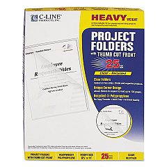 C-Line Poly Project Folders, Letter Size, Clear, 25/Box (62127)