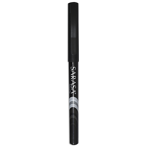 Zebra Sarasa Porous Point Pen, Stick, Fine 0.8 mm, Black Ink, Black Barrel, 12/Pack (66110)
