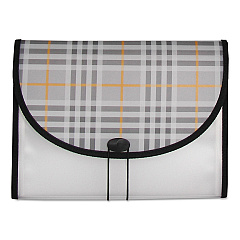 C-Line Plaid Design Expanding Files, 1.5" Expansion, 13 Sections, Cord/Hook Closure, 1/6-Cut Tabs, Letter Size, Gray Plaid (58312)