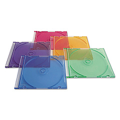 Verbatim CD/DVD Slim Case, Assorted Colors, 50/Pack (94178)
