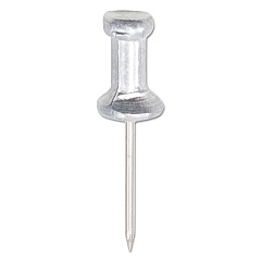 GEM Aluminum Head Push Pins, Aluminum, Silver, 5/8", 100/Box (CPAL5)